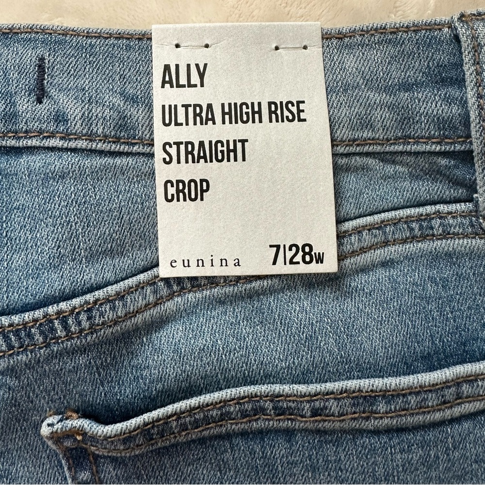 Eunina Light Blue High Rise Distressed Straight Leg Jeans - Picture 5 of 9